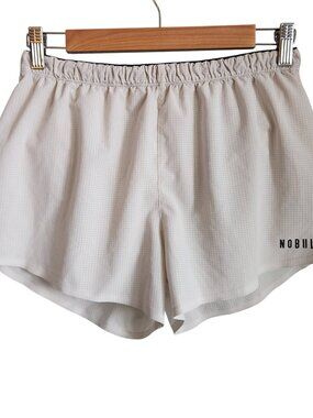 NoBull Shorts Small Cream Women's Hybrid 3" Lined Running Short Gym Workout